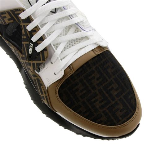 mens white fendi sneakers|Fendi men's white sneakers.